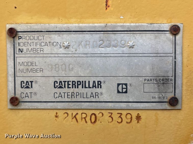 image for item DT0059 1998 Caterpillar 980G wheel loader