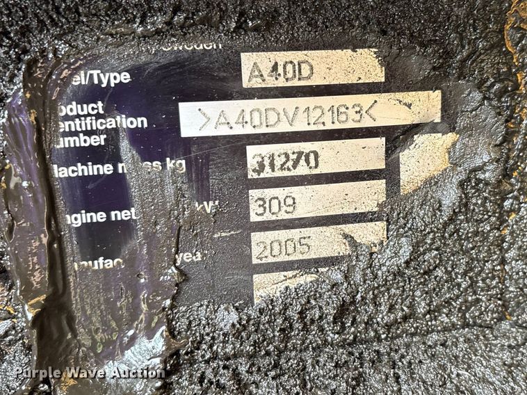 image for item DT0060 2005 Volvo A40D articulated haul truck