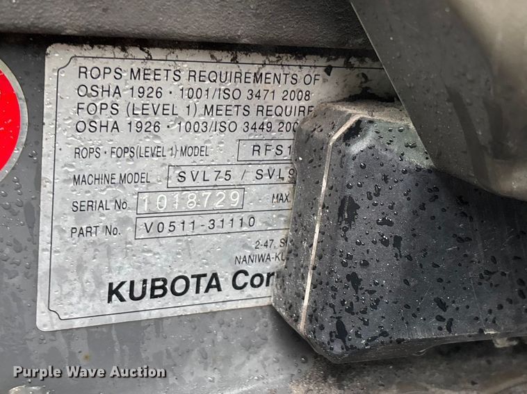 image for item DT0062 2015 Kubota SVL90-2 tracked skid steer loader