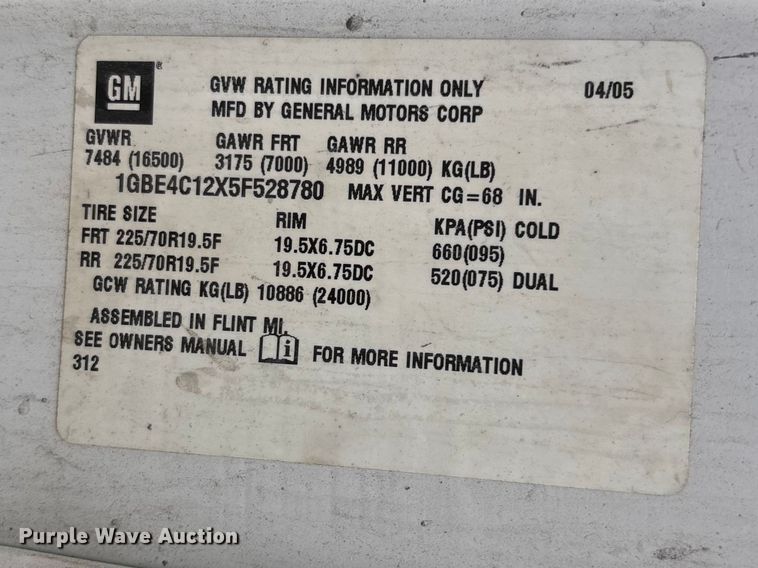 image for item DT0063 2005 Chevrolet C4500 utility / service truck