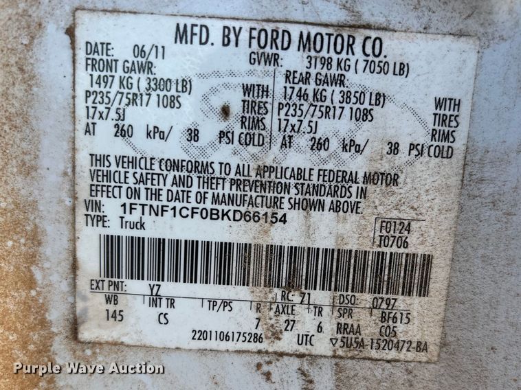 image for item DT0081 2011 Ford F150 pickup truck