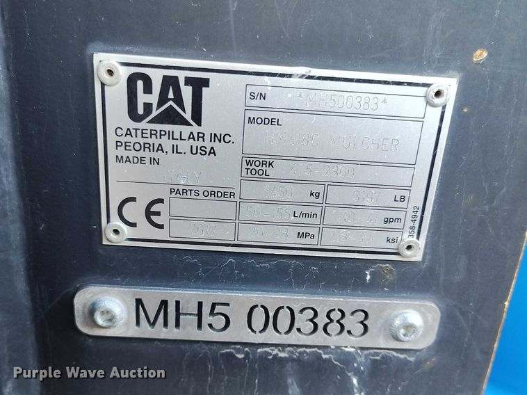 image for item DT0982 2017 Caterpillar HM418C skid steer mulcher