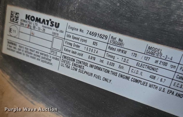 image for item DU2742 2021 Komatsu WA320-8 wheel loader