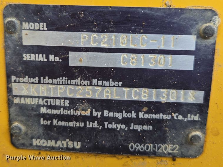 image for item DU2744 2021 Komatsu PC210LC-11 excavator