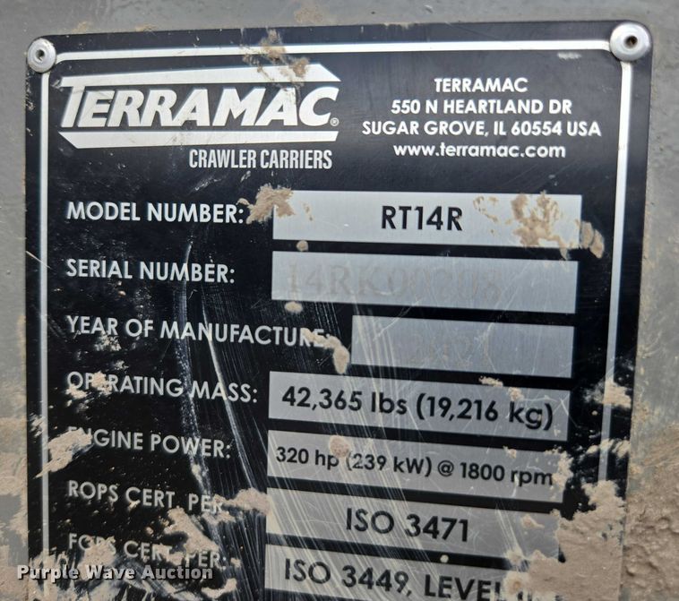 image for item DU2746 2021 Teremac RT14R track carrier