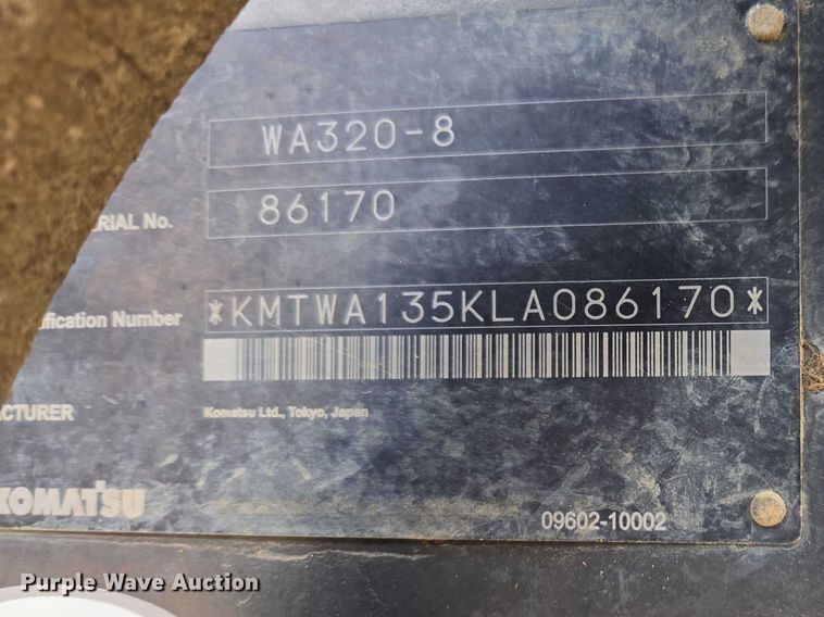 image for item DU2747 2021 Komatsu WA320-8 wheel loader
