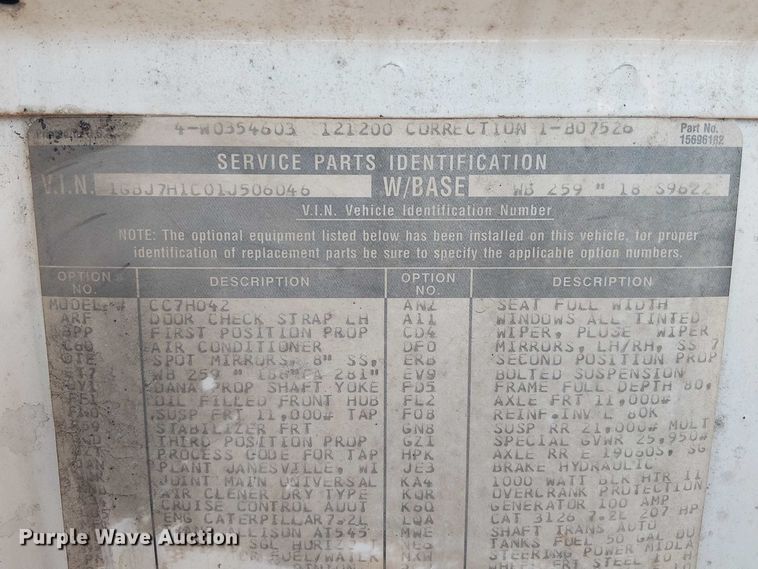 image for item DU3048 2001 Chevrolet C7500 fuel / lube truck