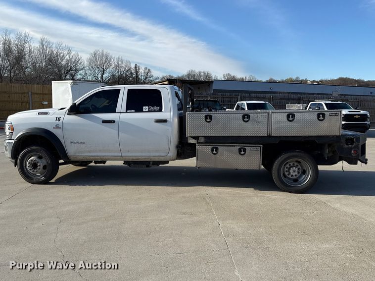 image for item DZ4403 2019 RAM 5500 Crew Cab flatbed truck