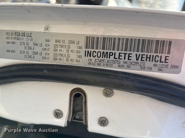 image for item DZ4403 2019 RAM 5500 Crew Cab flatbed truck