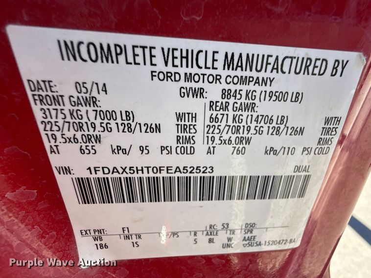 image for item DZ5187 2015 Ford F550 Ext. cab bucket truck