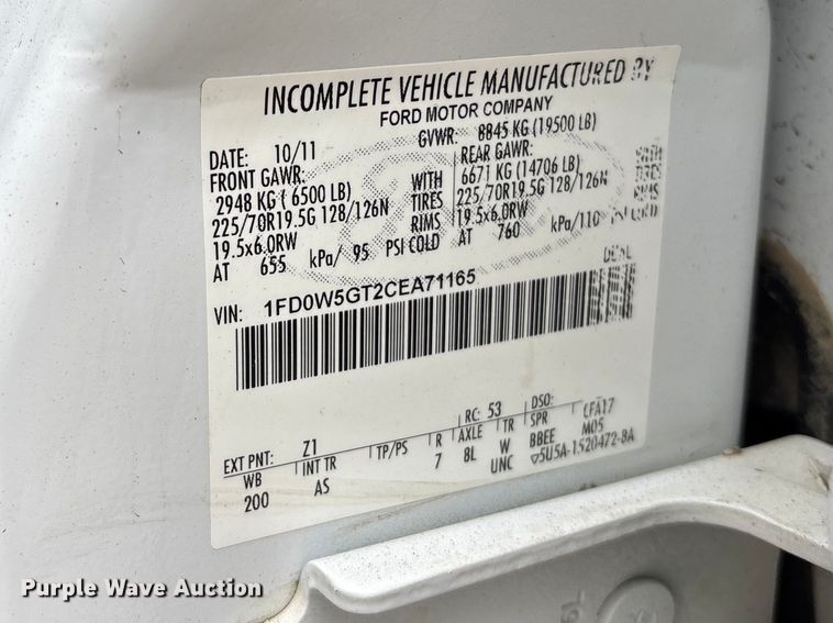 image for item EA4485 2012 Ford F550 utility / service truck