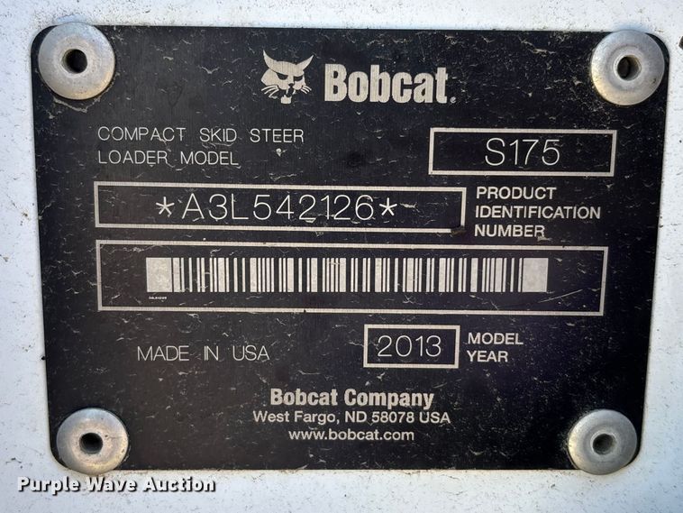 image for item EA4521 2013 Bobcat S175 skid steer loader