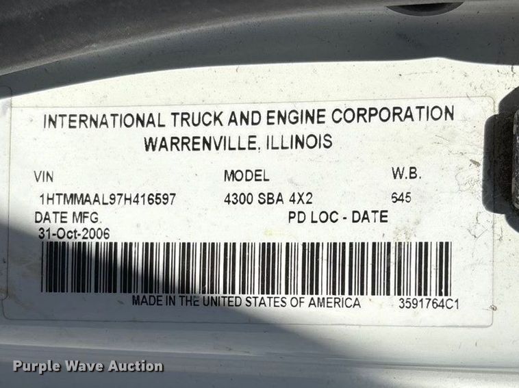 image for item EA4524 2007 International MA025 utility / service truck