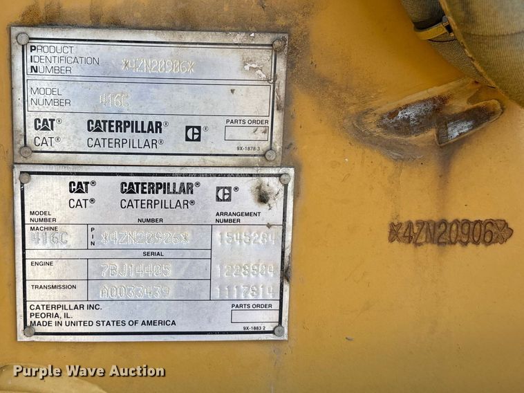 image for item EA4526 2000 Caterpillar 416C backhoe