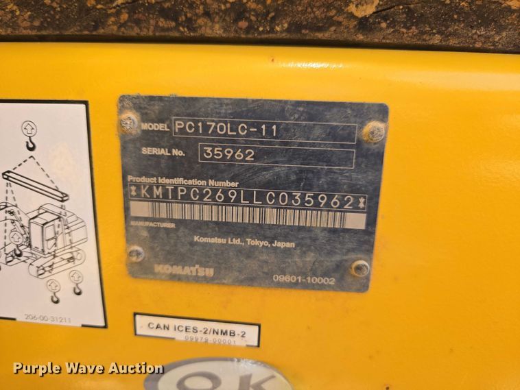 image for item EA5447 2021 Komatsu PC170LC-11 excavator