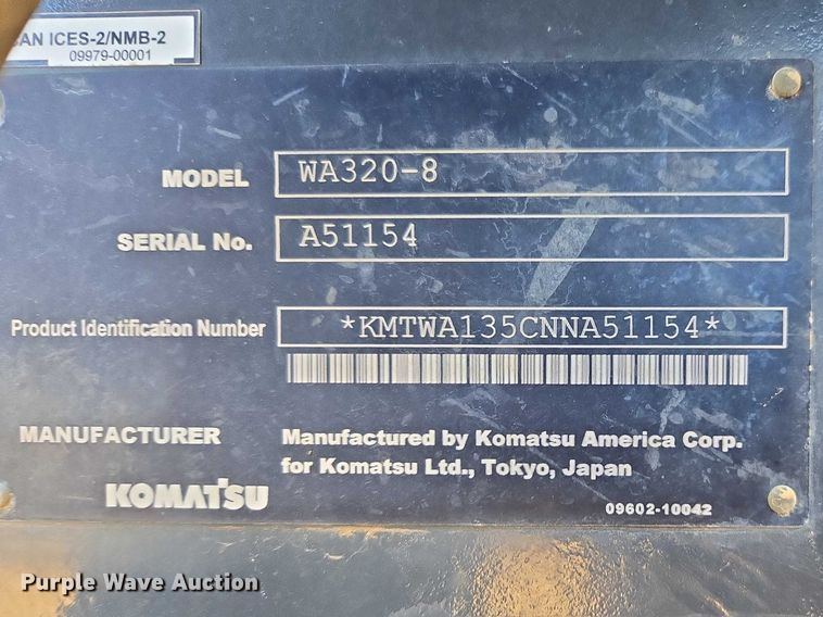 image for item EA5450 2022 Komatsu WA320-8 wheel loader