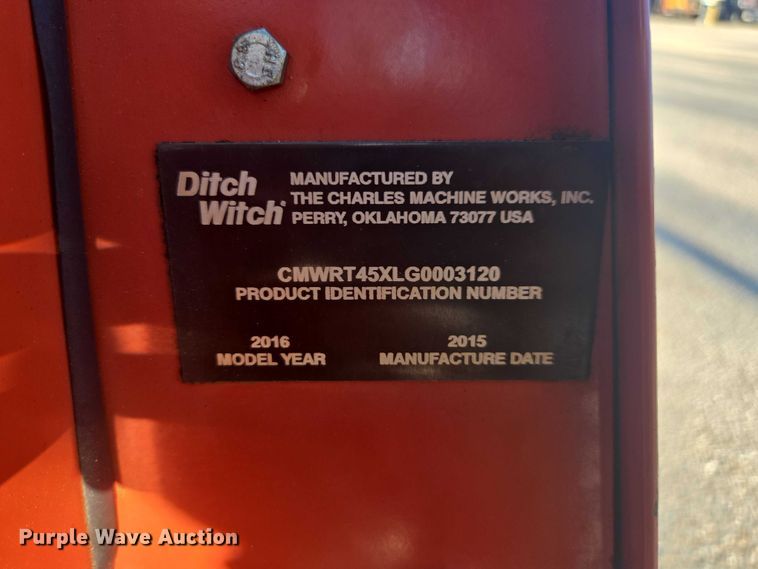 image for item EA5460 2016 Ditch Witch RT45 trencher