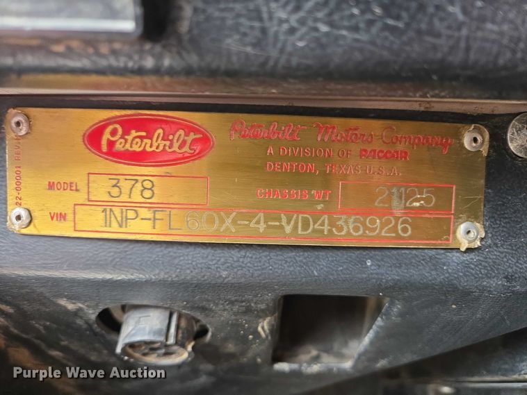 image for item EB1363 1997 Peterbilt 378 dump truck