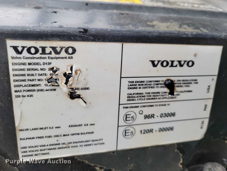 image for item EE0897 Volvo A35F articulated haul truck