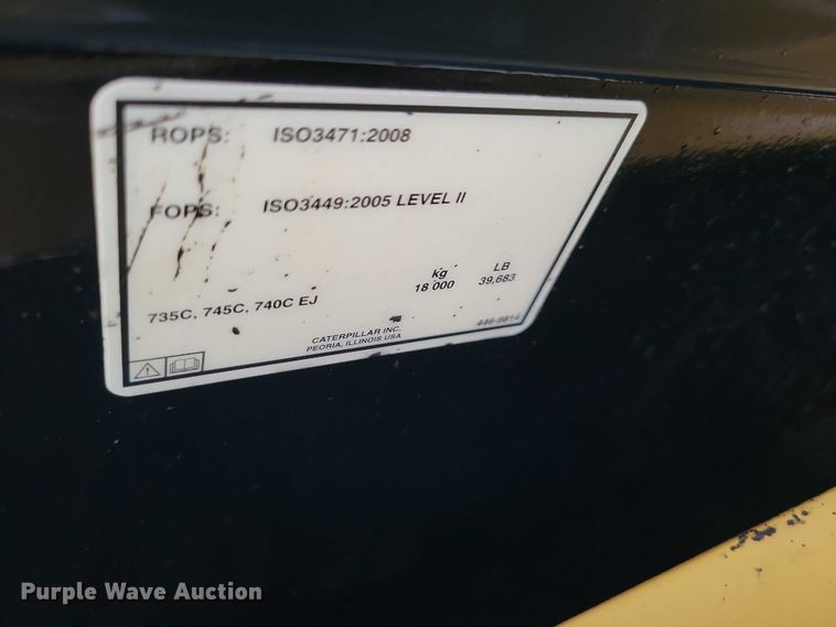 image for item EE0899 2016 Caterpillar 745C articulated haul truck