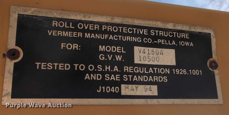 image for item EG2744 1997 Vermeer V4150a cable plow