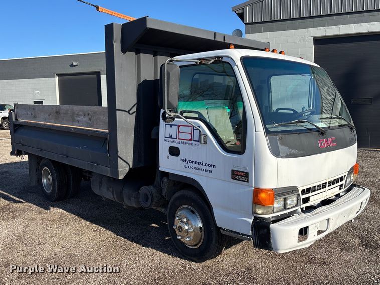 image for item EM5023 2002 GMC W4500 dump flatbed truck