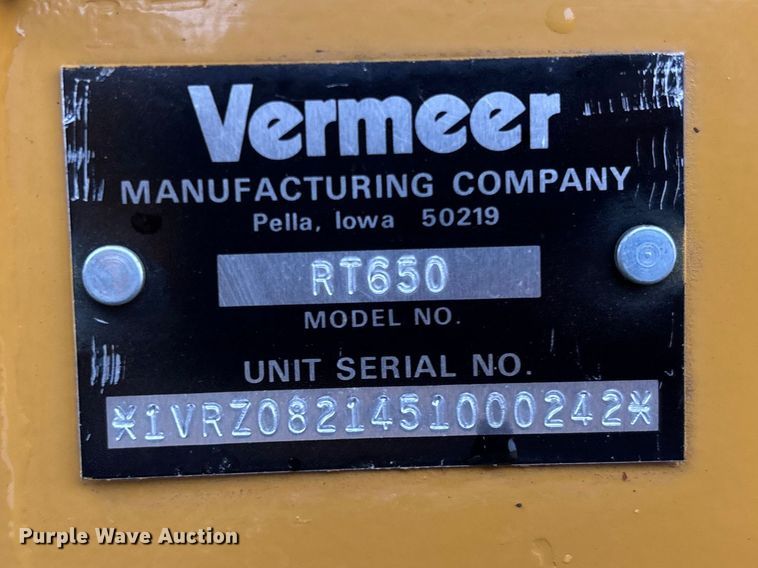 image for item EM5046 2005 Vermeer RT650 trencher