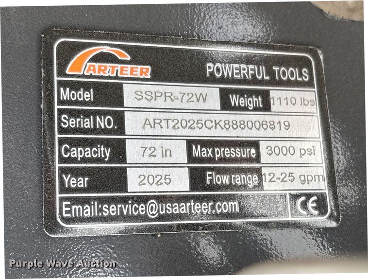 image for item EO4020 2025 Arteer SSPR-72W skid steer power rake