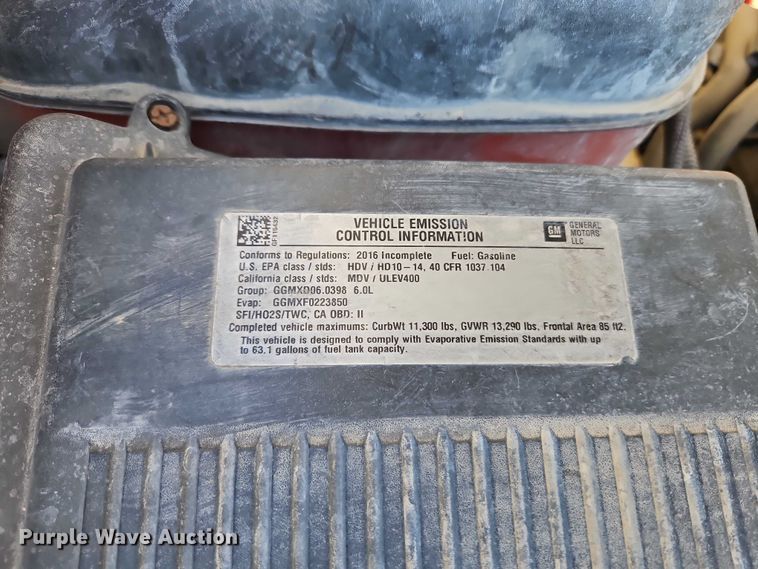 image for item EO4734 2016 Chevrolet Silverado 3500 dump bed pickup truck