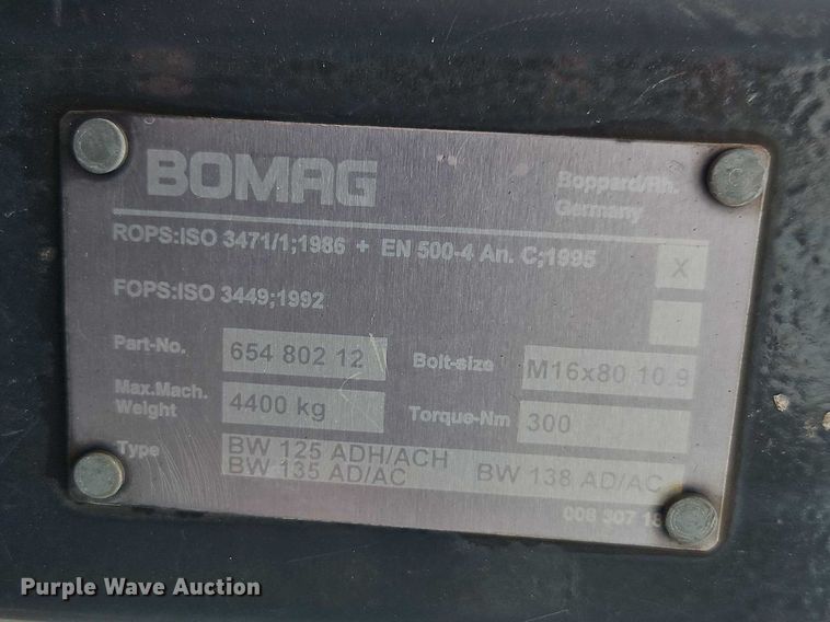 image for item EO7064 2006 Bomag BW 138 AD double drum vibratory roller