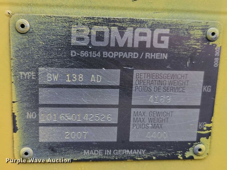 image for item EO7064 2006 Bomag BW 138 AD double drum vibratory roller