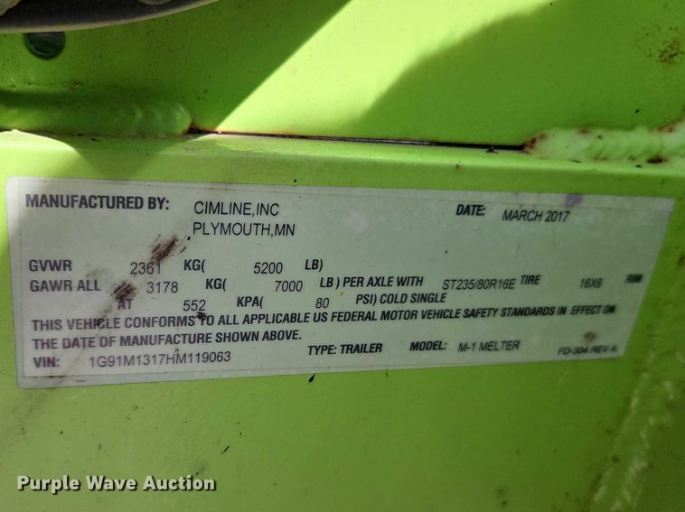 image for item EO7118 2017 Cimline Magma M1 melter applicator