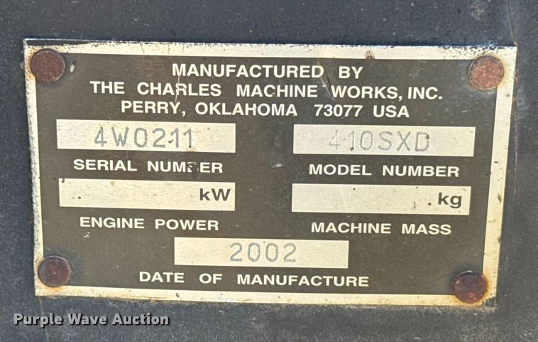 image for item ES5775 2002 Ditch Witch 410SXD trencher