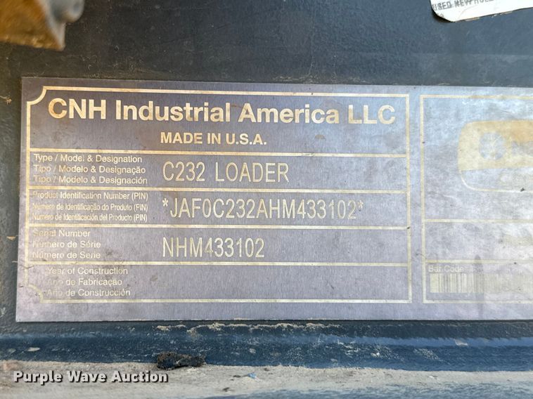 image for item ES5955 2017 New Holland C232 tracked skid steer loader