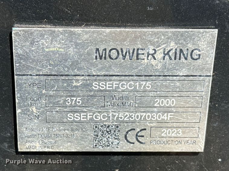 image for item ES5956 2023 Mower King SSEFGC175 skid steer flail mower