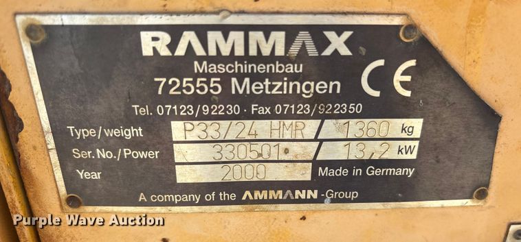 image for item ES8560 2000 Rammax P33/24 HMR trench compactor