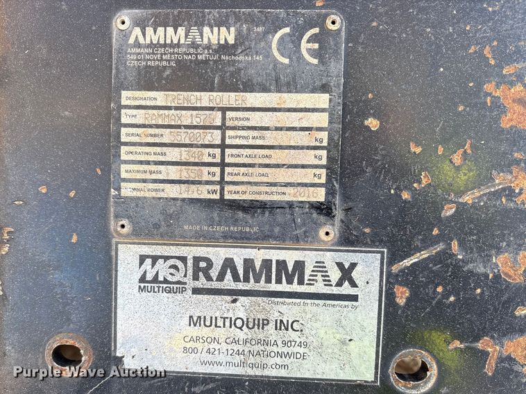 image for item ES8623 2016 Rammax 1575 trench compactor