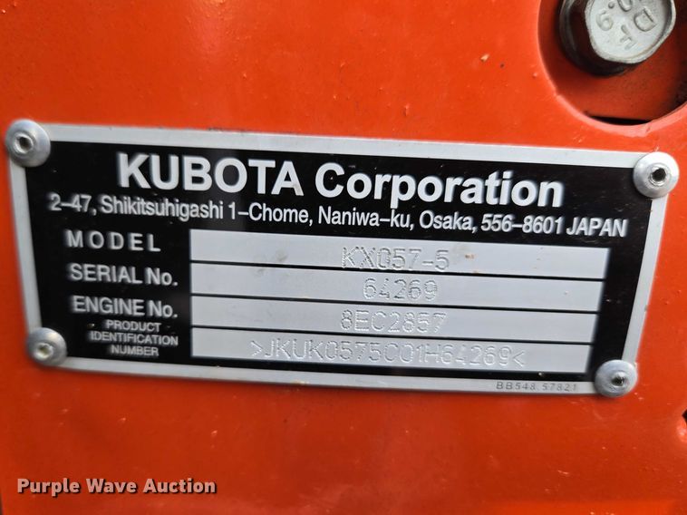 image for item ET1434 Kubota KX057-5 mini excavator