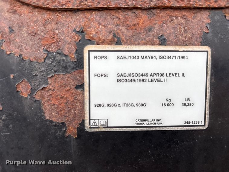 image for item EU4983 2007 Caterpillar 928G Z wheel loader