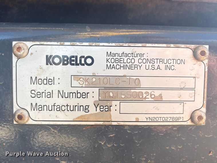 image for item EV2777 Kobelco SK210LC-10 excavator