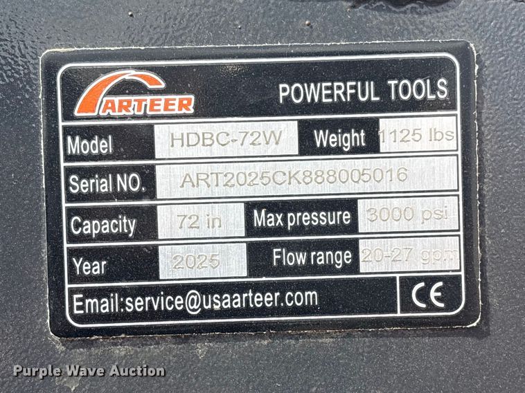 image for item EV2824 2025 Arteer HDBC-72W skid steer brush mower