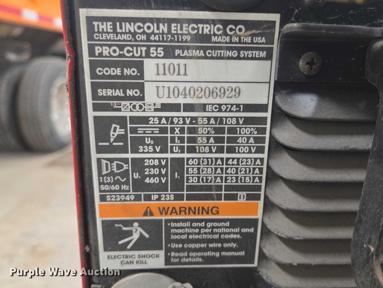 image for item EV5536 Lincoln Pro Cut 55 plasma cutter