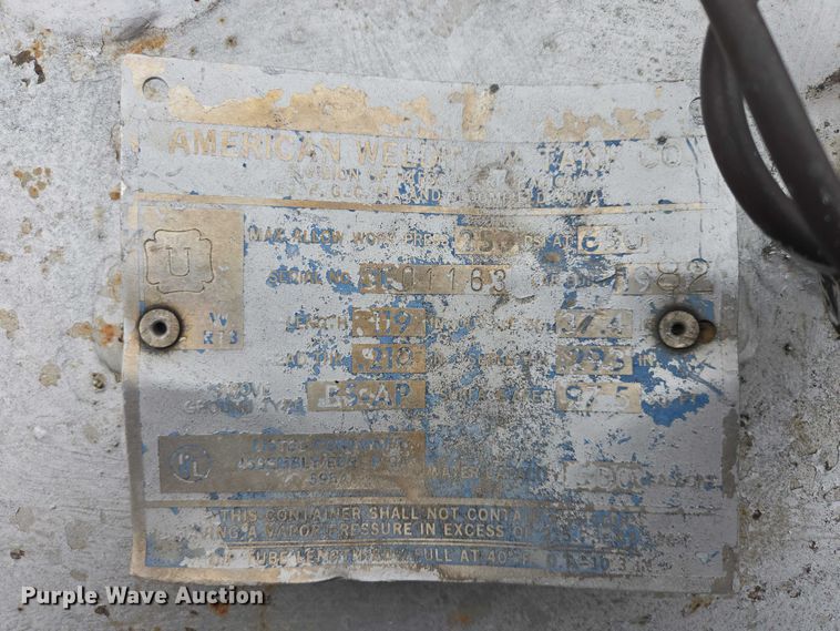 image for item EV5538 1982 American Welding & Tank Co propane tank
