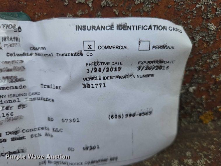 image for item EV5551 Shop built precast concrete panel trailer