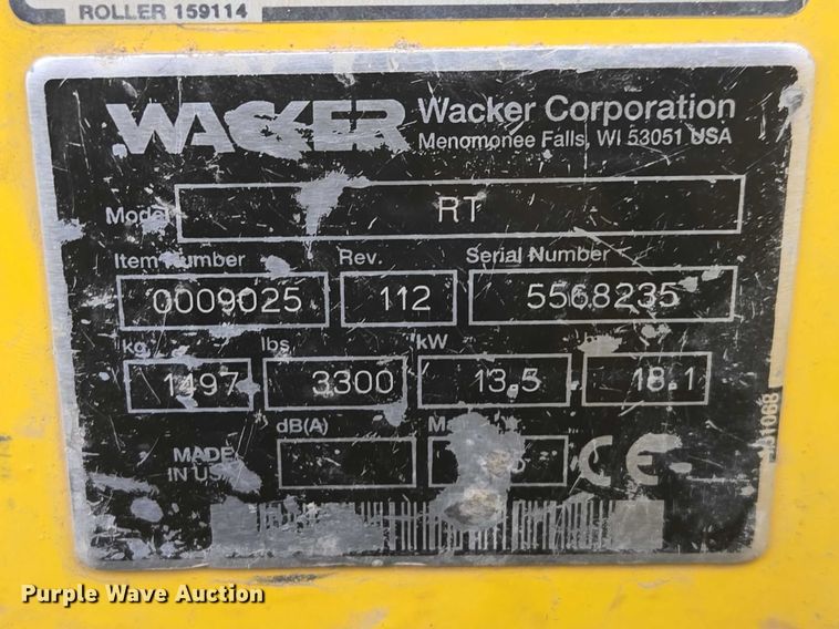 image for item EV5571 Wacker RT trench compactor