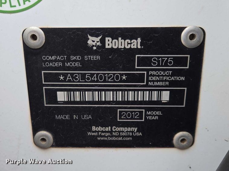 image for item EV5583 2012 Bobcat S175 skid steer loader