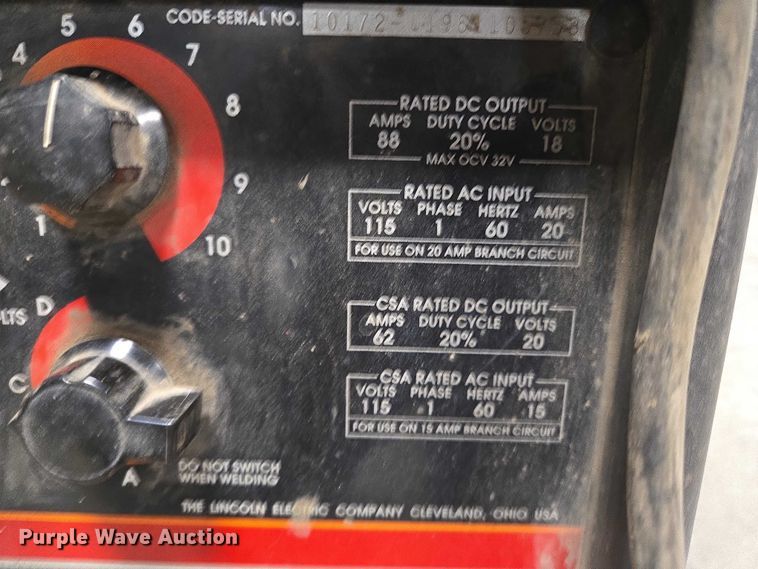 image for item EV5611 Lincoln Weld-Pak 100 welder