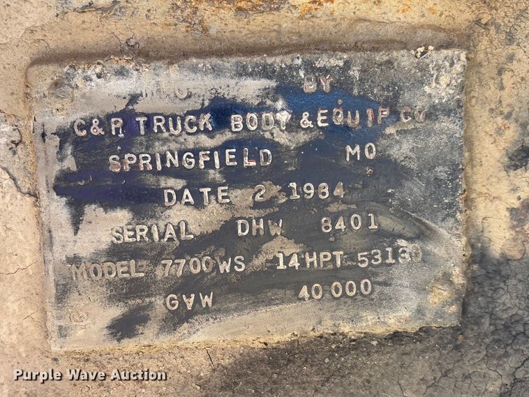 image for item FB3137 1984 Superior Trailer Works 7700WS end dump pup trailer