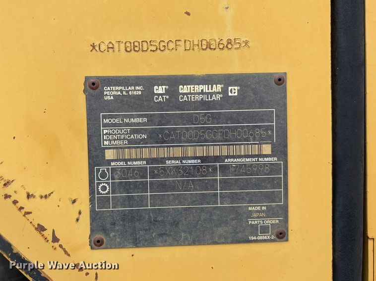 image for item FB3174 2002 Caterpillar D5G dozer