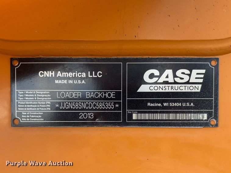image for item FB3182 2013 Case 580 Super N backhoe
